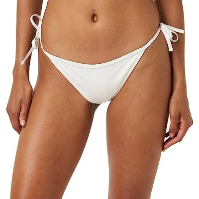 Image of Tommy Jeans Women&#039;s Side Tie Bikini Bottoms Sport, Beige (Ancient White), XS