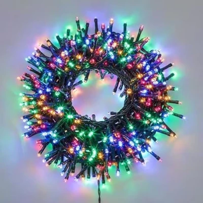 Image of ReTaaj 300 LED Cluster String Lights Fairy Light 8 Modes for Indoor Outdoor Xmas Tree Garden Decoration Battery Powered (Multi)