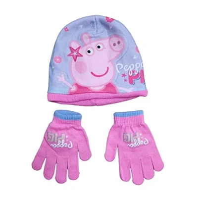 Image of Peppa Pig Girls Beanie Hat &amp; Gloves Age 2 5 Years