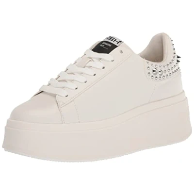 Image of Ash Women&#039;s Moby Studs Sneaker, White/White, 5 UK