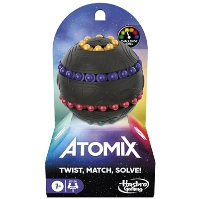 Image of Hasbro Gaming Atomix Game for Kids, Teens, and Adults Brainteaser Puzzle Sphere Ball Fidget Toy Ages 7 Up 1 Player Travel Games