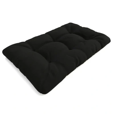 Image of POKAR Euro Pallet Quilted Pillow 1x Seat Cushion 120 x 80cm, Garden Pillows, Sofa Bench Furniture, Patio, Without Pallets, Black