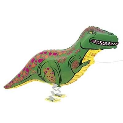 Image of Walking Pet T Rex Foil Balloon (14cm x 20cm) Colorful &amp; Unique Design with Realistic Details Perfect for Dino Themed Celebrations 1 Pc