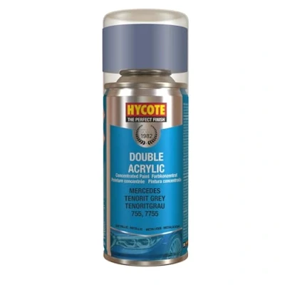 Image of Hycote Double Acrylic Aerosol Car Spray Paint, Mercedes Tenorit Grey, 150 ml