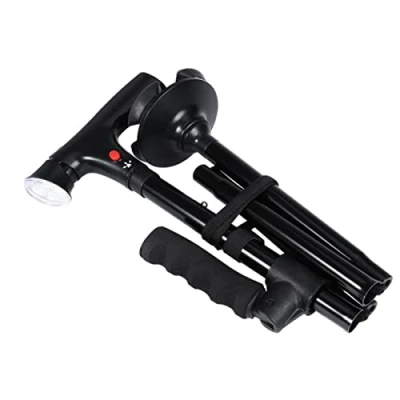 Image of ZIMBRO Collapsible Telescopic Folding Cane Elder LED With Alarm Walking Trusty Sticks Crutches For Mothers The Fathers