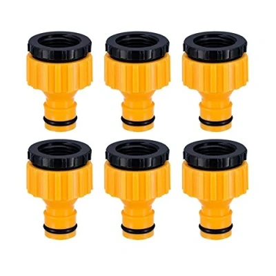 Image of TOPWAYS 3/4 inch and 1/2 BSP 2in1 Plastic Outdoor Graden Hose Tap Connector Threaded Faucet Adapter 6 pack