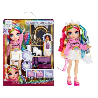 Image of Rainbow High Creative Crystals Amaya 28 cm Fashion Doll with Crystal Accessory Make It Kit, Ring for You, DIY, Crafts, Resin Play, Ideal Present Kids Ages 8+, NOT EDIBLE