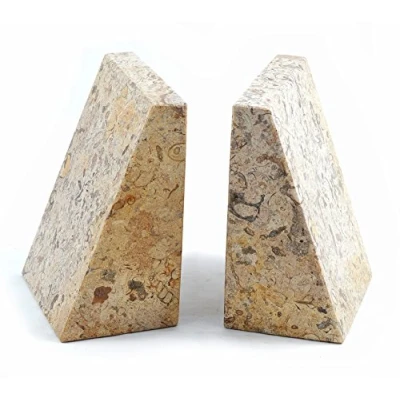 Image of Fossilstone Marble Wedge Bookends