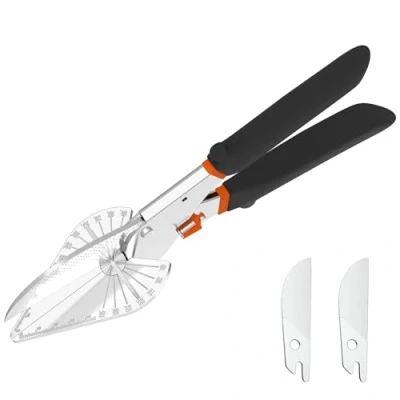 Image of GARTOL Lengthen Miter Shear Cutter, Multifunctional Multi Angle Trunking Shear, Shears Scissors for Vinyl Wood Molding Trim, Cutter Adjustable at 45 to 135 Degree with Replacement Blades