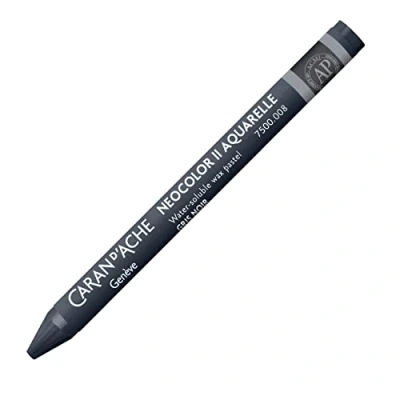 Image of Caran d&#039;Ache NEOCOLOR II 008 Grey Black/Grey (7500.008) / Pastel 10 Pieces (1 Pack) Made of Water soluble Wax/for Paper Cardboard Glass Wood Leather Fabric Stone