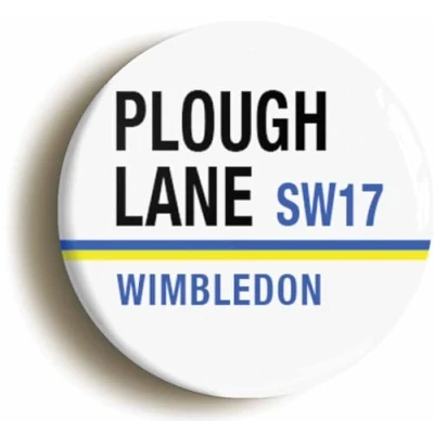 Image of Plough Lane SW17 Wimbledon Road Sign Fridge Magnet (Circular 2inch / 50mm Diameter)