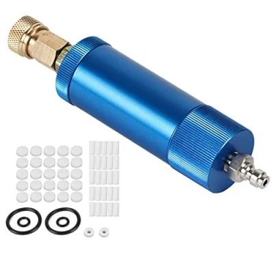Image of Oil Water Separator, High Pressure PCP Hand Pump Air Compressor Filter Moisture Trap Oil‑Water Separator Regulator with Female&amp;Male Thread Quick Connect 40Mpa
