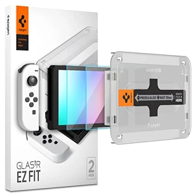 Image of Spigen Glas.tR EZ Fit Screen Protector for Nintendo Switch OLED