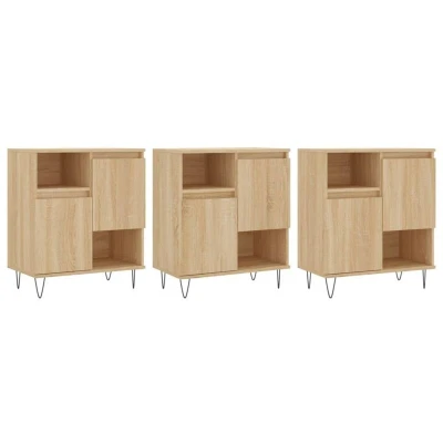 Image of vidaXL Sideboards 3 pcs Sonoma Oak Engineered Wood