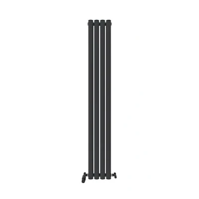 Image of VeeBath Montpellier Matt Anthracite Low Carbon Mild Steel Vertical Double Panel Bathroom Heating Radiator 1600 x 240mm