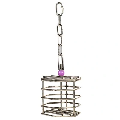 Image of Baffle Cage Stainless Steel Foraging Parrot Toy Small