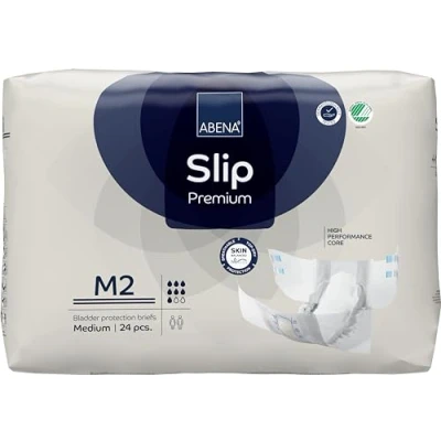 Image of ABENA Slip Premium All In One Incontinence Pads For Men &amp; Women, Eco Labelled Womens Pads, Mens Medium 2, 70 110cm Waist, 2600ml Absorbency, 24PK