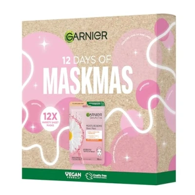 Image of Garnier 12 Days of Maskmas Giftset For skin in need a refresh Reduces look fine lines &amp; quenches