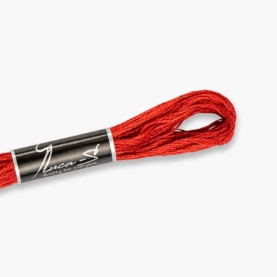 Image of Premium Embroidery Thread Luca S, 100% Giza Cotton, Oeko TEX Certified Stranded Cotton 12 / DMC 349 Anchor 13