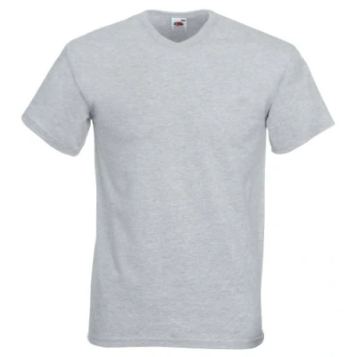 Image of Fruit of the Loom Mens Valueweight V Neck, Short Sleeve T Shirt (5XL) (Heather Grey)
