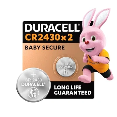 Image of Duracell 2430 Lithium Coin Batteries 3V (2 pack) Long life guaranteed For Use In Key Fobs, Small Remotes, and Fitness Watches Baby Secure Packaging 10 Year Storage Guarantee