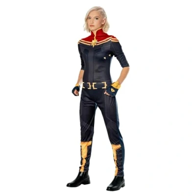 Image of Rubie&#039;s 301664M000 Captain Marvel Costume Adult Fancy, Women, Multi, Medium UK 12 14 Dress Size