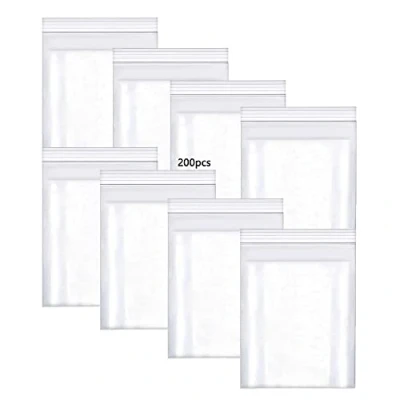 Image of HVDHYY Grip Seal Bags Small Plastic Ziplock 80mmX120mm 160µ 200pcs Clear Resealable Baggies Packaging for Food Storage Beads Snacks Seeds