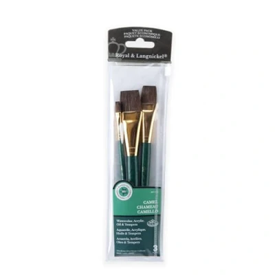 Image of Royal and Langnickel Camel Hair Glaze Wash Brush Set (Pack of 3)