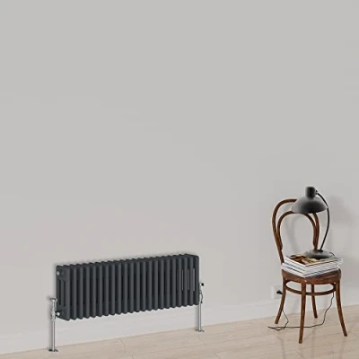 Image of Warmehaus Horizontal Triple Panel Traditional Column Designer Radiator 300x1012mm Cast Iron Anthracite Central Heating Radiators