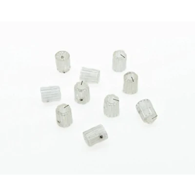 Image of KAISH 10pcs Clear Guitar Scalloped Edge Amplifier Knob Transparent Cylinder Effect Pedal Knobs