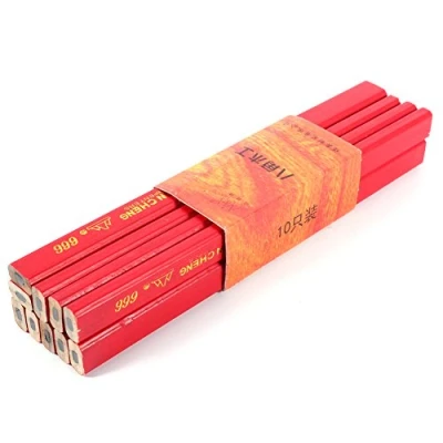Image of Zerodis 10pcs Octagonal Carpenter Pencils Black Bolder Lead for DIY Builders Joiner Woodwork