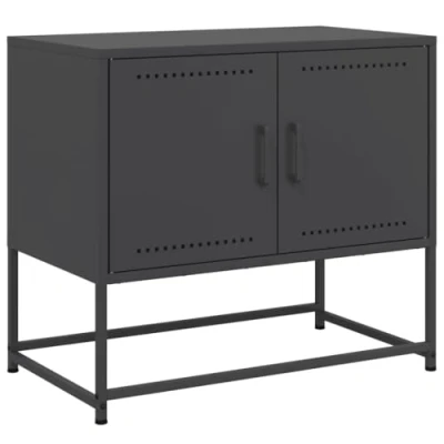 Image of vidaXL TV Cabinet Black 68.5x39x60.5 cm Steel