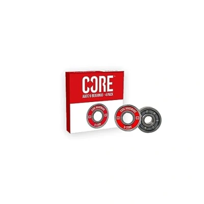 Image of CORE ABEC 9 Skateboard Bearings Pack of 4 Premium Sealed 608 for Skateboards, Longboards, Stunt Scooters and Roller Skates (4 Pack, Red 9)