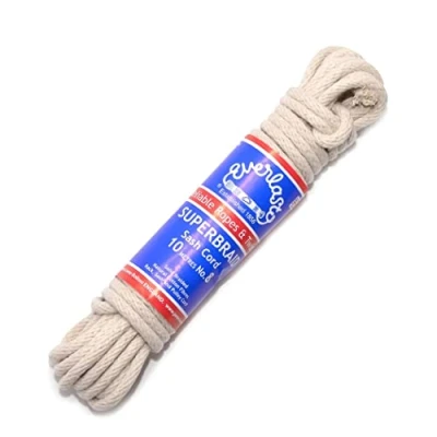 Image of Everlasto UK Made &#039;Superbraid&#039; Solid Braided Natural Cotton Sash Cord No.8 (6.5MM) (10M)