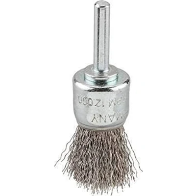 Image of kwb AKKU TOP Wire Brush, Coarse, Wavy, HSS Steel Wire, Ø 25 mm for Metal and Stone, Drill Brush with E6.3 Hex Shank, Rust Removal, Scale Paint Roughening, Cleaning