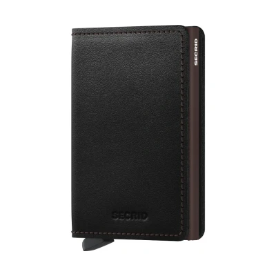 Image of Secrid Slimwallet Original Black Brown Free engraving