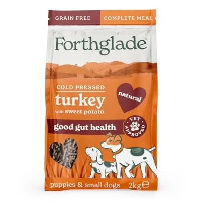 Image of Forthglade Dry Dog Food, Cold Pressed, (2kg Resealable Bag), Small Food with Chicken &amp; Vegetables, Hypoallergenic Grain Free Complete Meal for Dogs Puppies, Good Gut Health