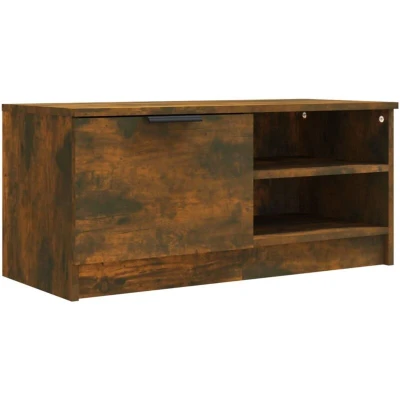 Image of vidaXL TV Cabinet Smoked Oak 80x35x36.5 cm Engineered Wood