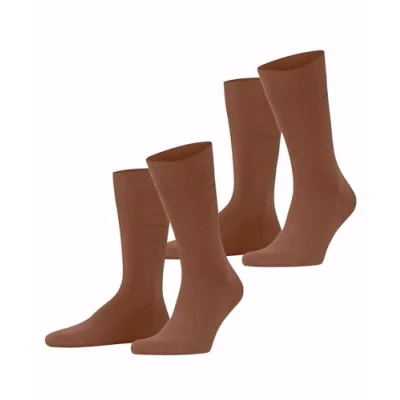 Image of ESPRIT Men&#039;s Basic Uni 2 Pack M SO Cotton Plain Pairs Socks, Brown (Rosewood 5225), 5.5 8