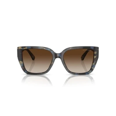 Image of Michael Kors Woman MK2199 ACADIA 395213 Sunglasses Acetate Blue Brown Squared Normal Shaded