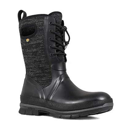 Image of BOGS Women&#039;s Crandall Lace Knit Snow Boot, Black Multi, 7 UK