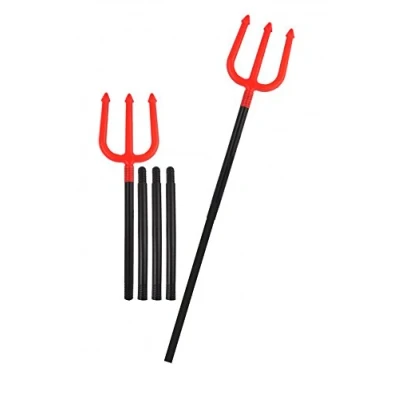 Image of HALLOWEEN RED DEVILS TRIDENT DEVIL FANCY DRESS COSTUME FORK ACCESSORY 110CM PRONG (110 cm KD RED)