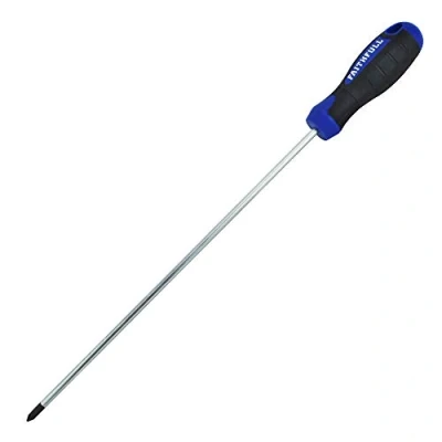 Image of Faithfull FAISDPZ1L Soft Grip Long Reach Screwdriver Pozidriv PZ1 x 250mm, Black