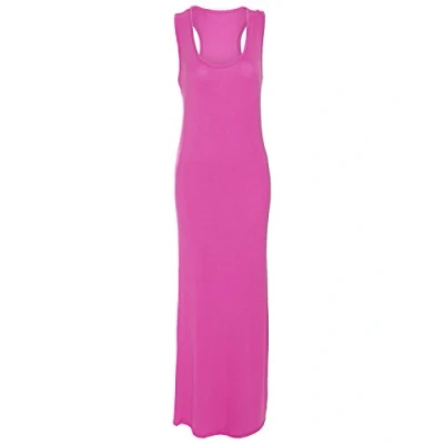 Image of New Women Ladies Jersey Long Summer Vest Racer Muscle Back Maxi Dresses Plus Size 8 26 Cerise
