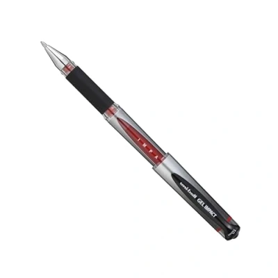 Image of Uni Ball UM 153S Signo Impact Gel Pens, Red Gel, 1mm Rubber Nib (Pack of 12)