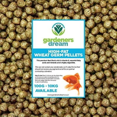 Image of GardenersDream Wheat Germ Koi Pellets Premium Grade Aquatic Fish Food Mix Healthy and Nutritious Daily Feed for Pond Cold Water Aquarium Easily Digestible &amp; Great Source of Nutrients (250g)
