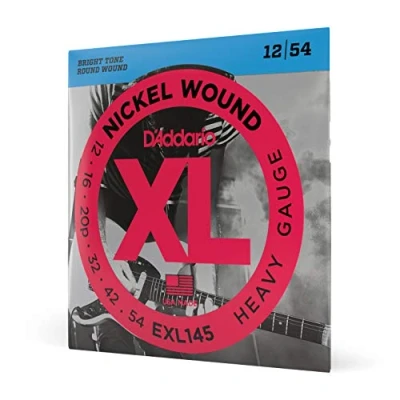 Image of D&#039;Addario Guitar Strings XL Nickel Electric EXL145 Perfect Intonation, Consistent Feel, Reliable Durability For 6 String Guitars 12 54 Heavy Plain Third
