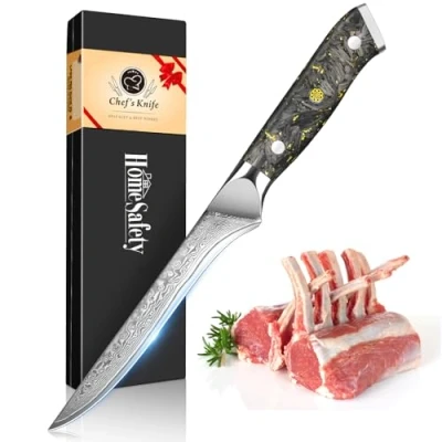 Image of Damascus Fillet Knife Boning I Extra Sharp 14.5 Cm Blade Made from 67 Layers of VG 10 Steel,Fish Knife, Gift Box