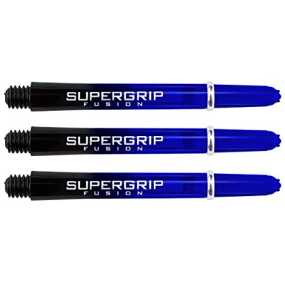 Image of Harrows Supergrip Fusion Dart Shafts Black &amp; Blue Midi 1 Set (3 Stems)