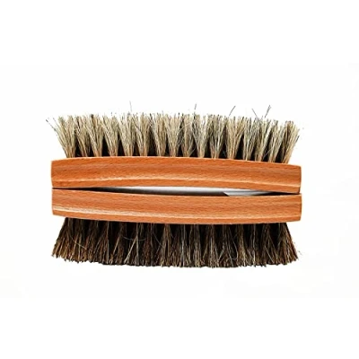Image of Premium Horsehair Shoes Brush Set of 2 Ideal For Shoes, Boots, Car Seats, Sofas, Bags Enhance Shine and Clean with Genuine Bristles Men&#039;s Shoe Care Men